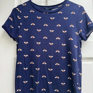 Blue shirt with Bee print